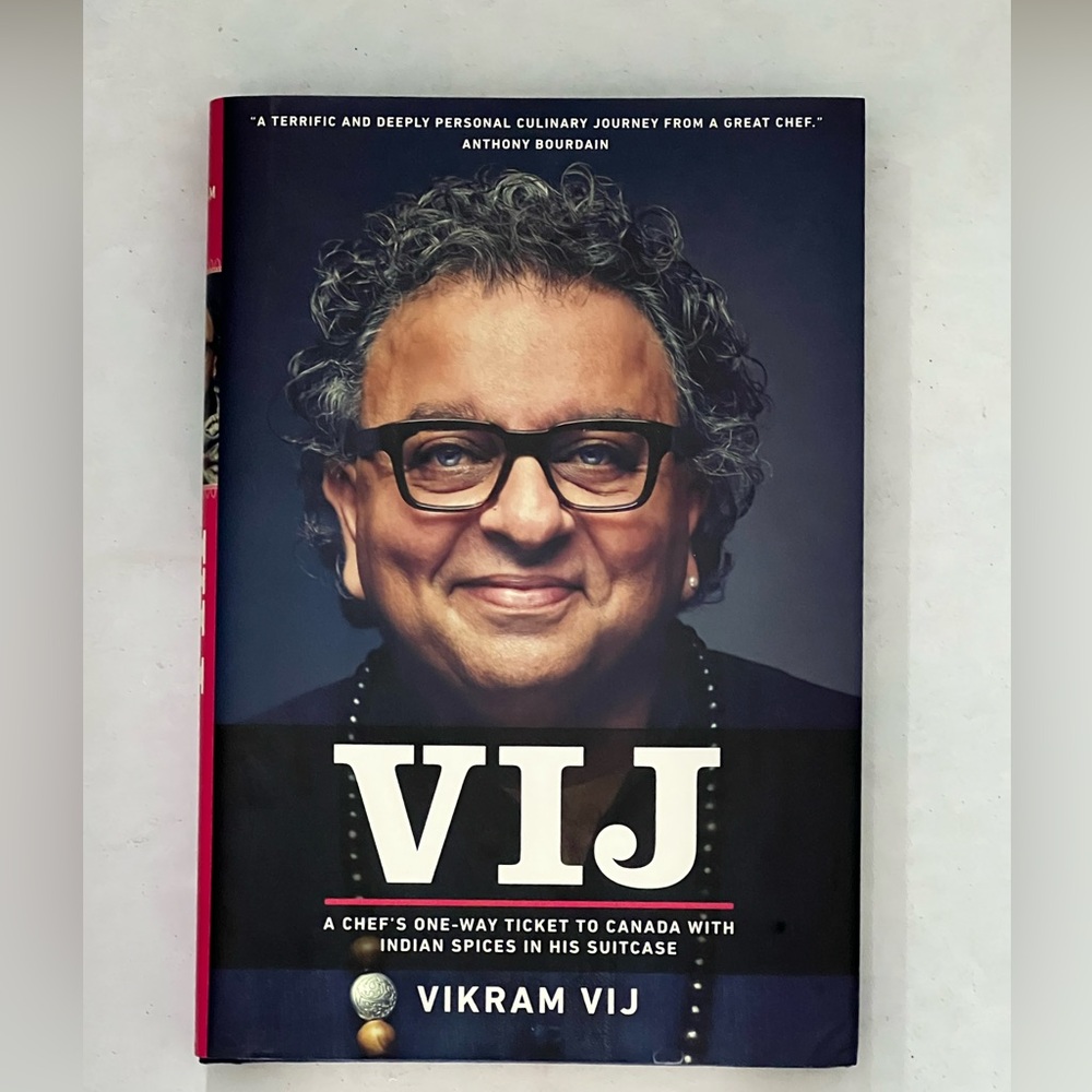 NWT Vij a chefs one way ticket to Canadian…book, autographed by author.